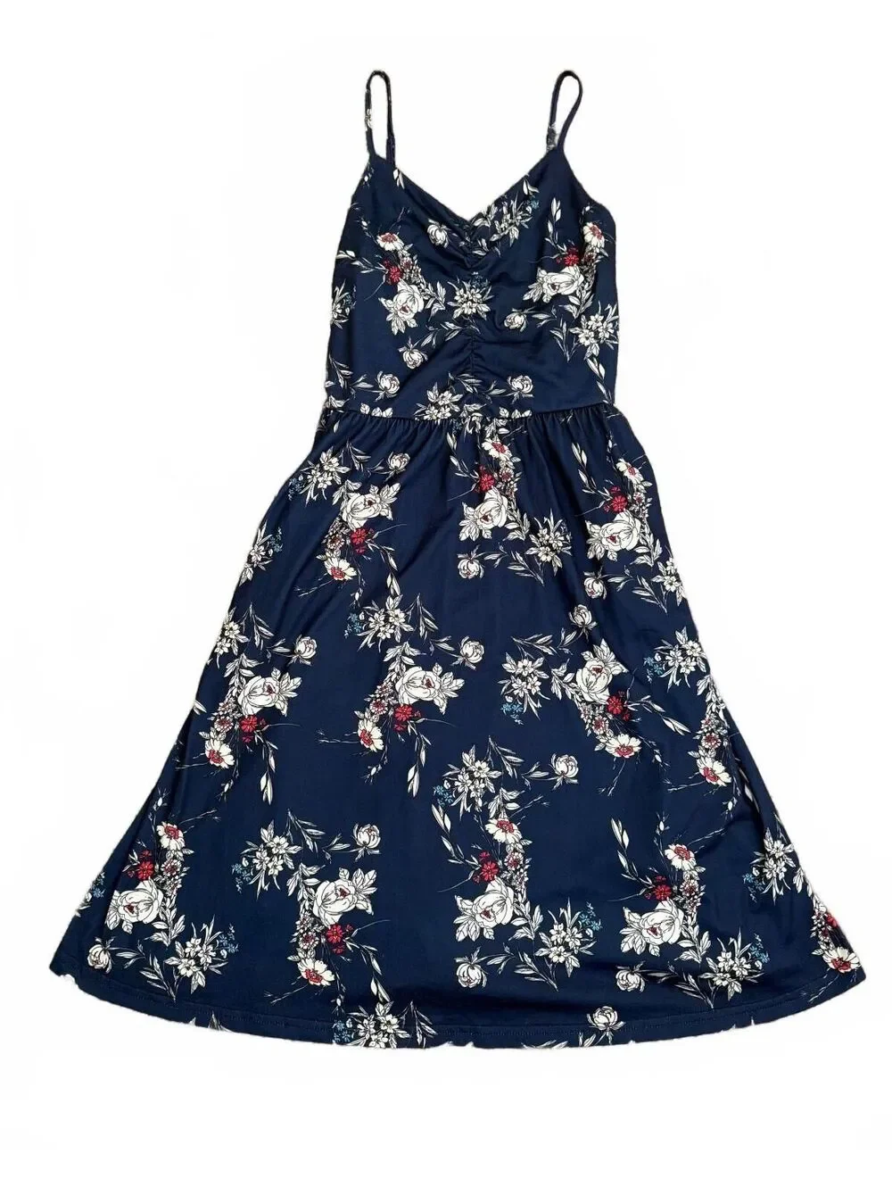Yathon NEW Dress Size Medium Blue Sleeveless Flare Cottagecore Coquette Floral
